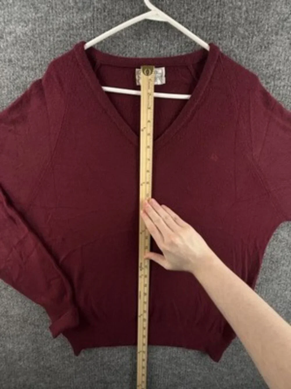 Christian Dior Acrylic Long Sleeve Pullover USA Men XL Logo Red V-Neck Sweater